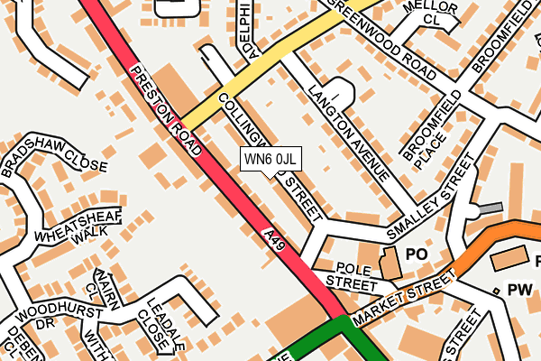 WN6 0JL map - OS OpenMap – Local (Ordnance Survey)