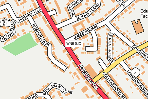 WN6 0JQ map - OS OpenMap – Local (Ordnance Survey)