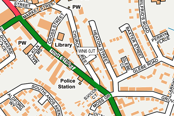 WN6 0JT map - OS OpenMap – Local (Ordnance Survey)