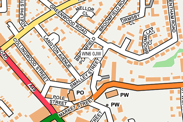 WN6 0JW map - OS OpenMap – Local (Ordnance Survey)