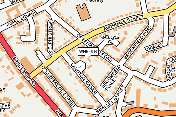 WN6 0LB map - OS OpenMap – Local (Ordnance Survey)