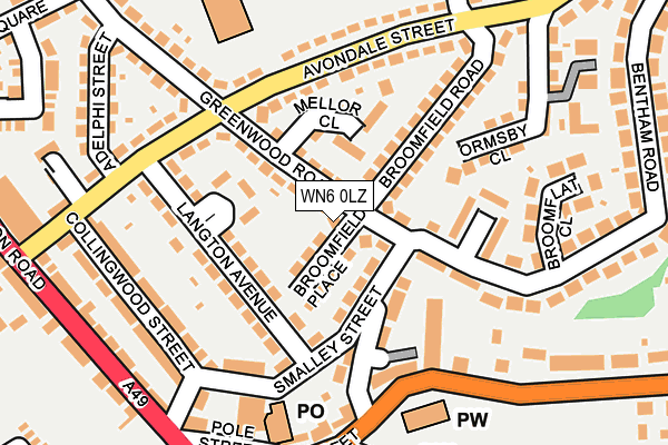 WN6 0LZ map - OS OpenMap – Local (Ordnance Survey)