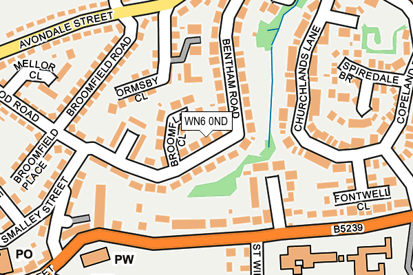 WN6 0ND map - OS OpenMap – Local (Ordnance Survey)