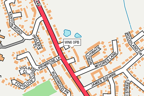 WN6 0PB map - OS OpenMap – Local (Ordnance Survey)