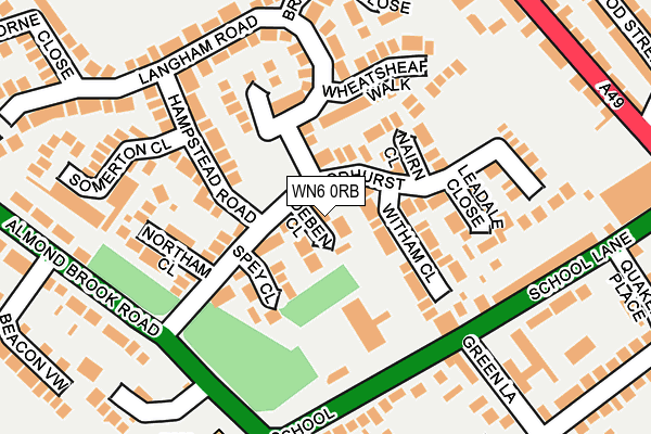 WN6 0RB map - OS OpenMap – Local (Ordnance Survey)