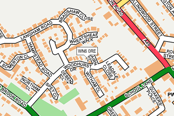 WN6 0RE map - OS OpenMap – Local (Ordnance Survey)