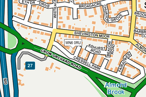 WN6 0RU map - OS OpenMap – Local (Ordnance Survey)