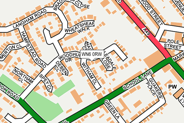 WN6 0RW map - OS OpenMap – Local (Ordnance Survey)