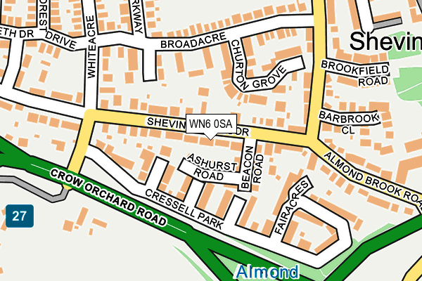 WN6 0SA map - OS OpenMap – Local (Ordnance Survey)