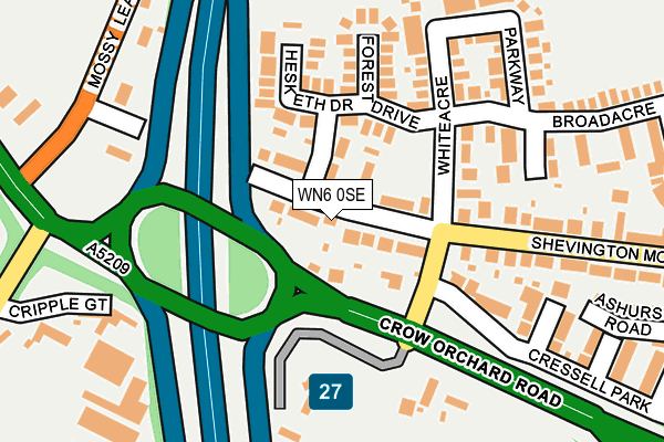 WN6 0SE map - OS OpenMap – Local (Ordnance Survey)
