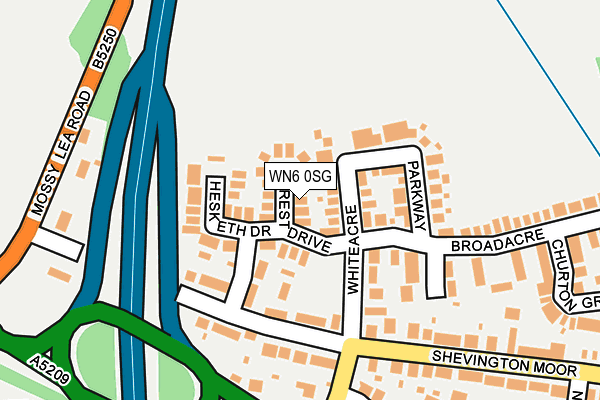 WN6 0SG map - OS OpenMap – Local (Ordnance Survey)