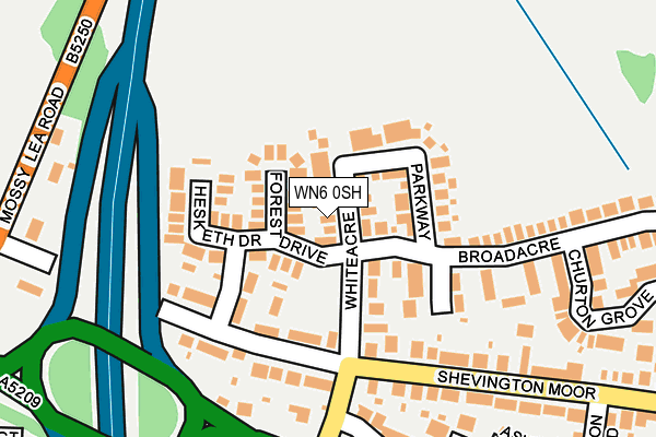 WN6 0SH map - OS OpenMap – Local (Ordnance Survey)