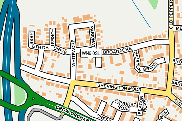 WN6 0SL map - OS OpenMap – Local (Ordnance Survey)