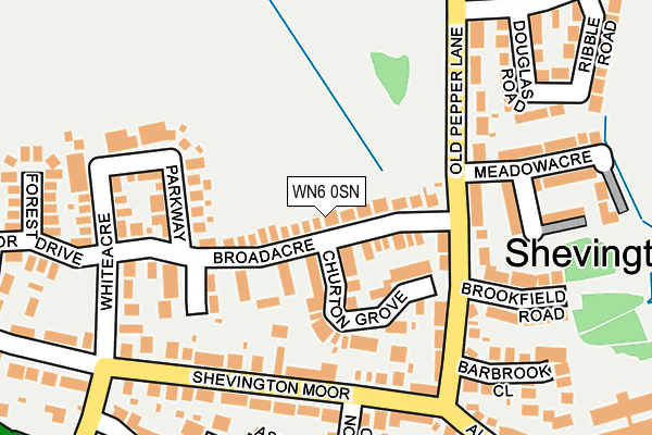 WN6 0SN map - OS OpenMap – Local (Ordnance Survey)