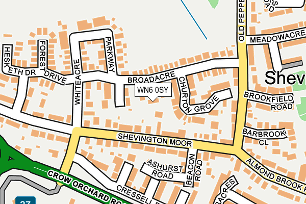 WN6 0SY map - OS OpenMap – Local (Ordnance Survey)