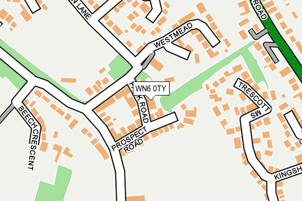 WN6 0TY map - OS OpenMap – Local (Ordnance Survey)