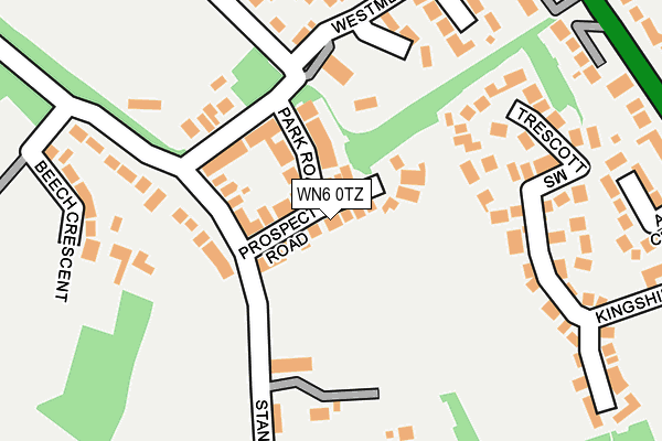 WN6 0TZ map - OS OpenMap – Local (Ordnance Survey)