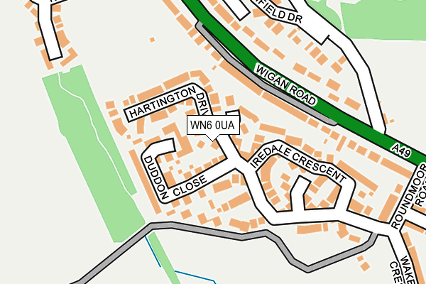WN6 0UA map - OS OpenMap – Local (Ordnance Survey)