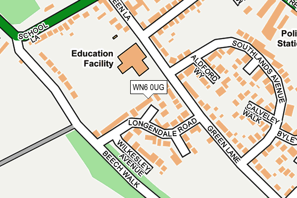 WN6 0UG map - OS OpenMap – Local (Ordnance Survey)