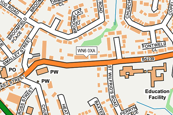 WN6 0XA map - OS OpenMap – Local (Ordnance Survey)