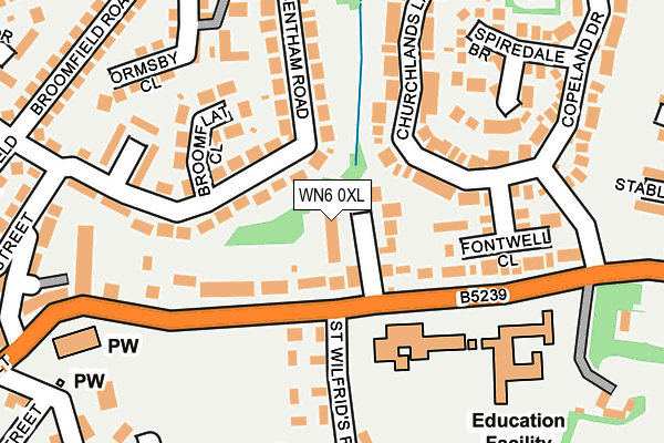 WN6 0XL map - OS OpenMap – Local (Ordnance Survey)