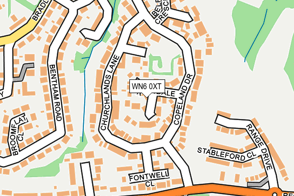 WN6 0XT map - OS OpenMap – Local (Ordnance Survey)