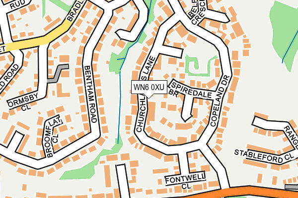 WN6 0XU map - OS OpenMap – Local (Ordnance Survey)