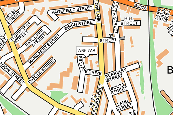 WN6 7AB map - OS OpenMap – Local (Ordnance Survey)