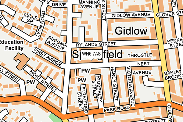 WN6 7AS map - OS OpenMap – Local (Ordnance Survey)