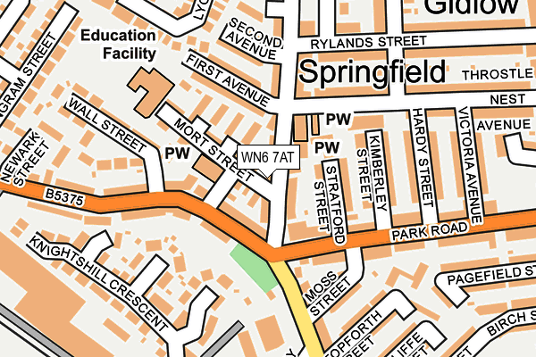 WN6 7AT map - OS OpenMap – Local (Ordnance Survey)