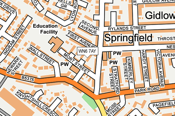 WN6 7AY map - OS OpenMap – Local (Ordnance Survey)