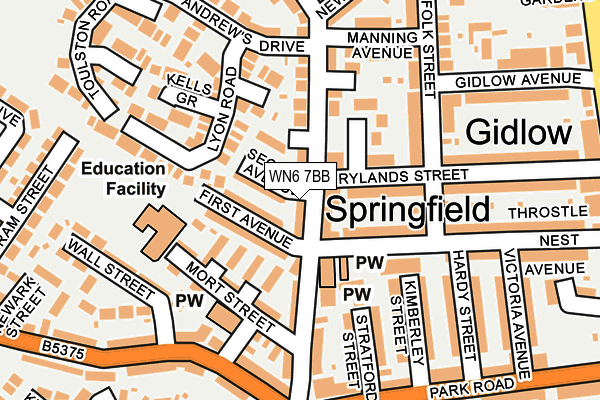 WN6 7BB map - OS OpenMap – Local (Ordnance Survey)