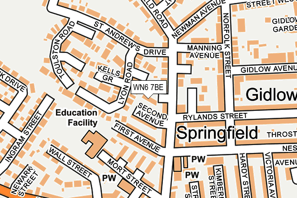 WN6 7BE map - OS OpenMap – Local (Ordnance Survey)