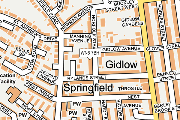 WN6 7BH map - OS OpenMap – Local (Ordnance Survey)