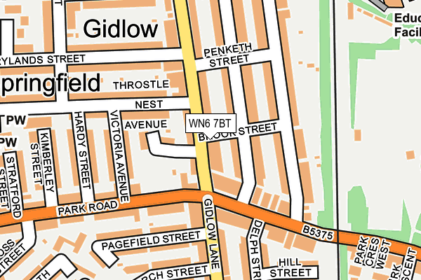 WN6 7BT map - OS OpenMap – Local (Ordnance Survey)