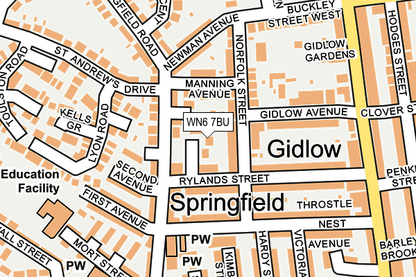 WN6 7BU map - OS OpenMap – Local (Ordnance Survey)