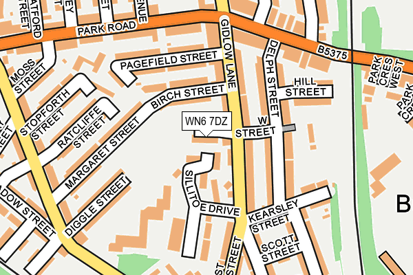 WN6 7DZ map - OS OpenMap – Local (Ordnance Survey)