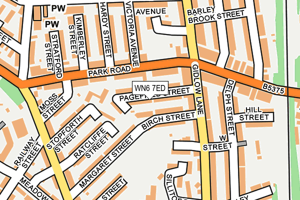 WN6 7ED map - OS OpenMap – Local (Ordnance Survey)