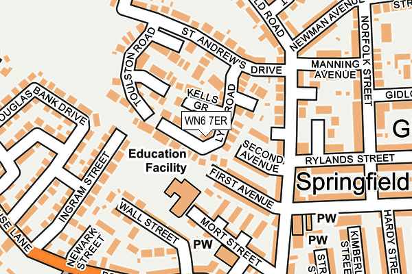 WN6 7ER map - OS OpenMap – Local (Ordnance Survey)