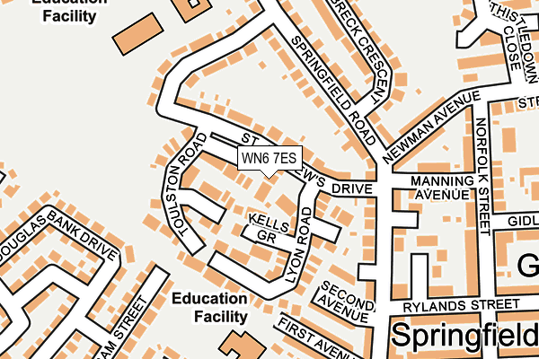 WN6 7ES map - OS OpenMap – Local (Ordnance Survey)