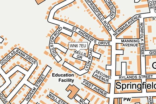 WN6 7EU map - OS OpenMap – Local (Ordnance Survey)