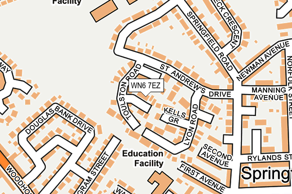 WN6 7EZ map - OS OpenMap – Local (Ordnance Survey)