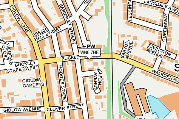 WN6 7HE map - OS OpenMap – Local (Ordnance Survey)