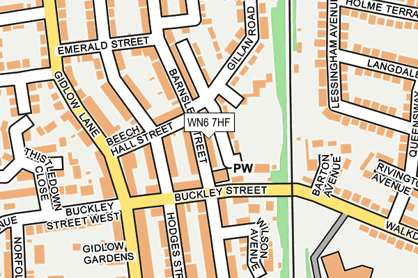 WN6 7HF map - OS OpenMap – Local (Ordnance Survey)