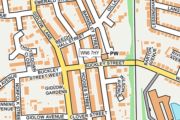 WN6 7HY map - OS OpenMap – Local (Ordnance Survey)