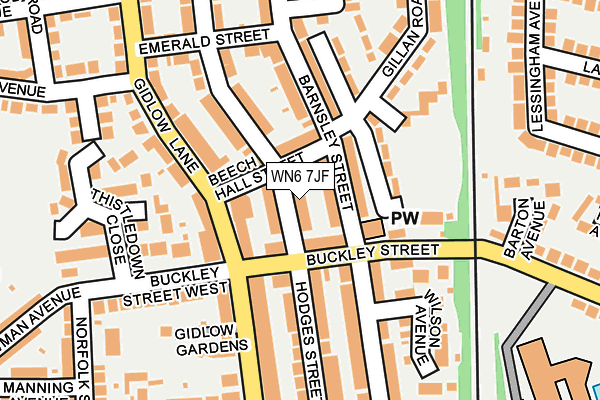 WN6 7JF map - OS OpenMap – Local (Ordnance Survey)
