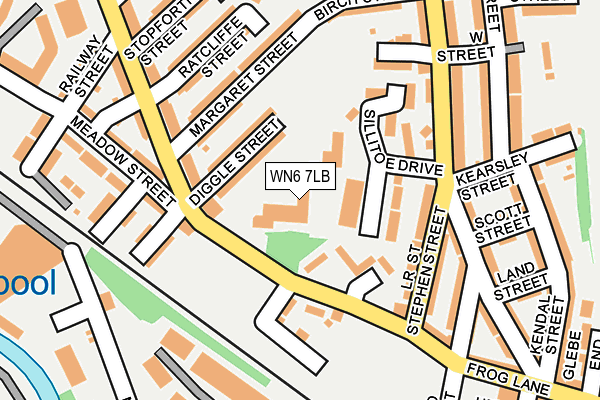 WN6 7LB map - OS OpenMap – Local (Ordnance Survey)