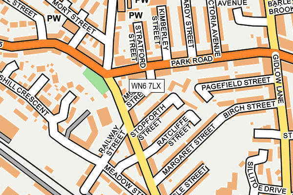 WN6 7LX map - OS OpenMap – Local (Ordnance Survey)