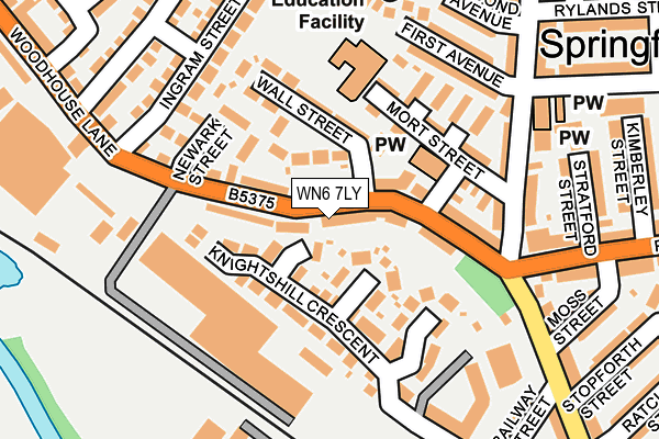 WN6 7LY map - OS OpenMap – Local (Ordnance Survey)