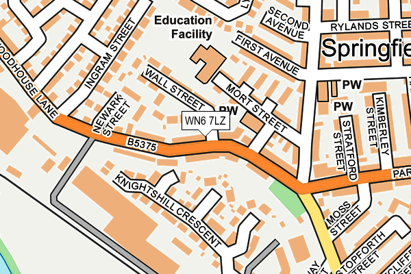 WN6 7LZ map - OS OpenMap – Local (Ordnance Survey)